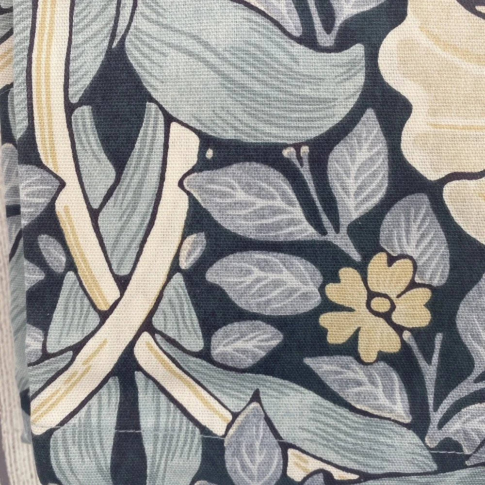 William Morris Curtain Panel Pair 50x84 Pimpernel Ink Navy Blue Floral Cotton